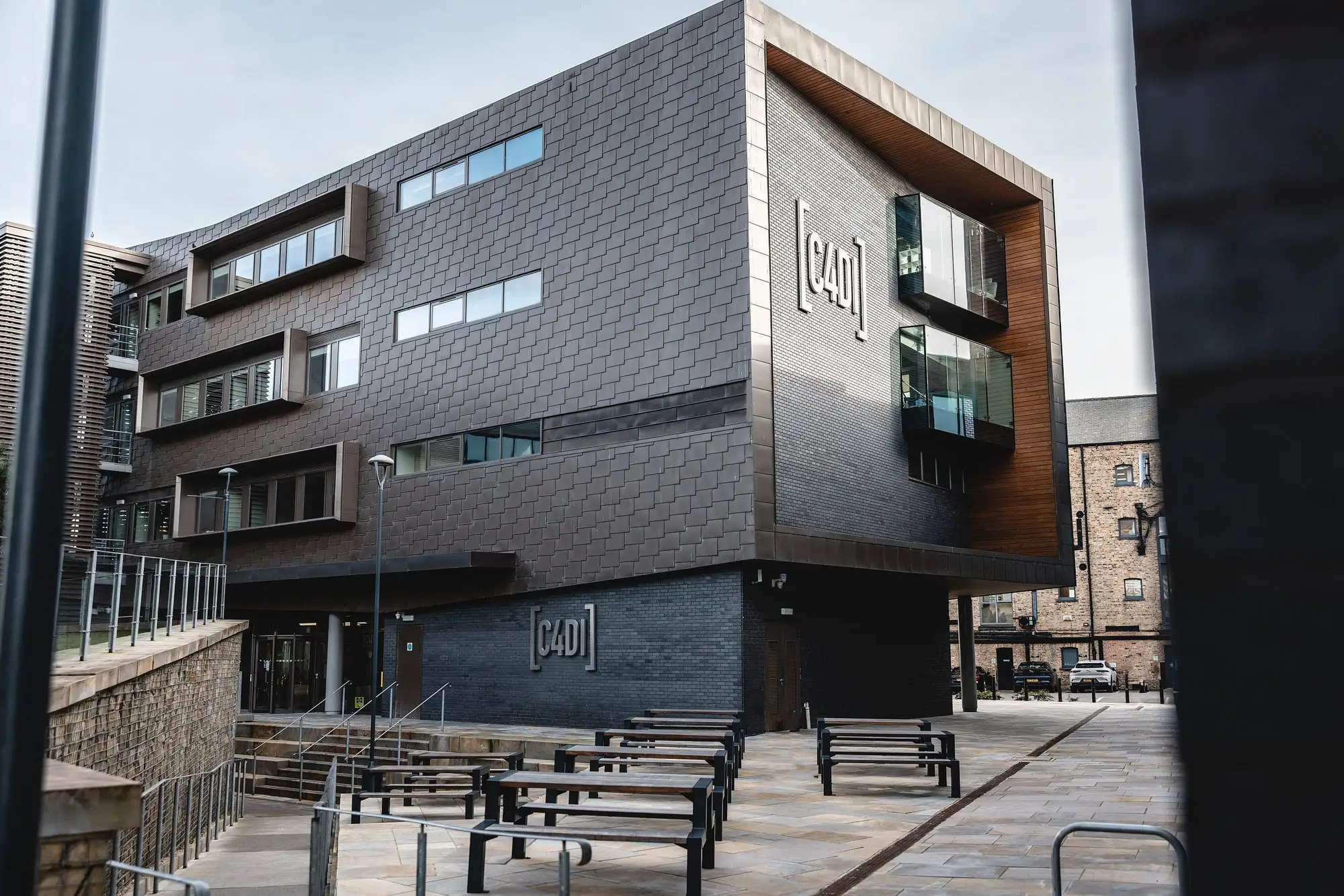 The exterior of the C4DI (Centre for Digital Innovation) building at the @TheDock tech campus in Hull's Fruit Market